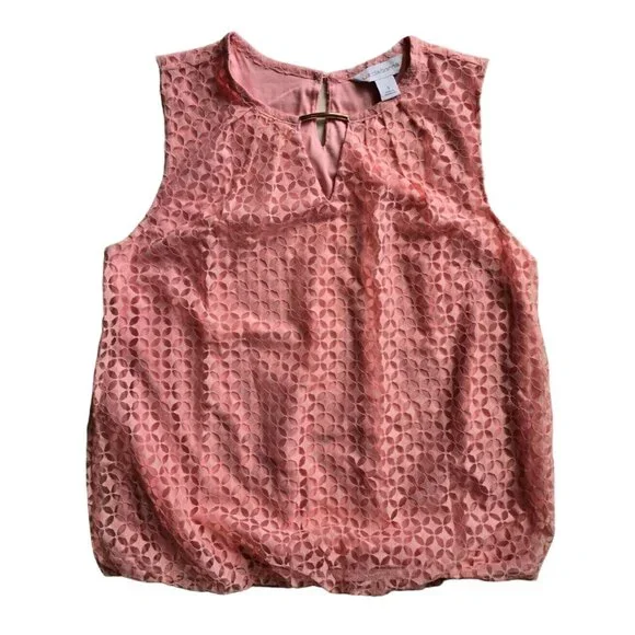 NWT Liz Claiborne Charleston Pink Sleeveless Blouse - Picture 2 of 8